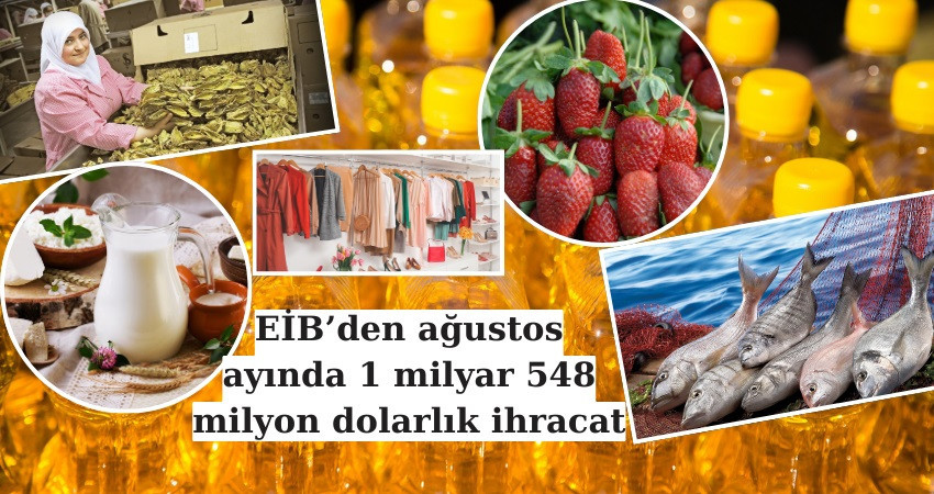 EİB’den ağustos ayında 1 milyar 548 milyon dolarlık ihracat