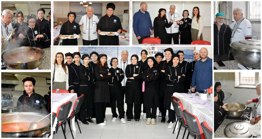 Manisa Lokantacılar Esnaf Odası Başkanı Mehmet Akgül aşçı adaylarına eğitim veriyor.