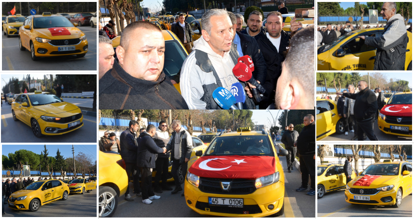 Manisa’da taksi şoförüne yapılan menfur saldırıya karşı eylem gerçekleştirdi